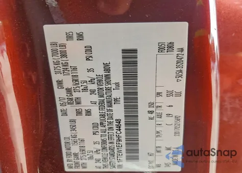 2017 Ford F150 Supercrew z USA, uszkodzony, nr VIN 1FTEW1EF9HFC44648